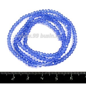 Бусины хрустальные на нити форма Рондель 3*2 мм светло-синий прозрачный около 42 см нить /200 бусин Бусины хрустальные на нити форма Рондель 3*2 мм светло-синий прозрачный около 42 см нить /200 бусин