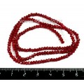 Бусины хрустальные на нити форма Рондель 3*2 мм тёмно-красный НЕпрозрачный около 42 см нить /180 бусин