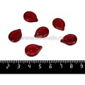 Бусина стеклянная Листик плоский с прожилками, 18*13 мм, цвет темно-красный, 6 штук/упаковка, ЧЕХИЯ