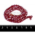 Бусина хрустальная на нити 6*4 мм, цвет тёмно-красный/бензин около 100 штук/нить