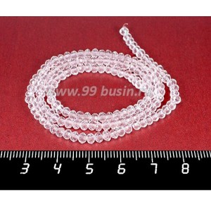 Бусины хрустальные на нити форма Рондель 3,5*2,5 мм цвет бесцветный прозрачный, около 37 см нить /145 бусин Бусины хрустальные на нити форма Рондель 3,5*2,5 мм цвет бесцветный прозрачный, около 37 см нить /145 бусин