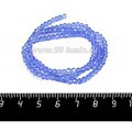 Бусины хрустальные на нити форма Рондель 3,5*2,5 мм цвет синий, 39 см нить/около 145 бусин