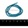 Бусины хрустальные на нити форма Рондель 3*2 мм темная морская волна, около 42 см нить/190 бусин