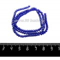 Бусины хрустальные на нити форма Рондель 3*2 мм цвет индиго/бензин, около 37 см нить/140 бусин