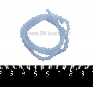 Бусины хрустальные на нити форма Рондель 3,5*2,5 мм васильковый полупрозрачный около 36 см нить /145 бусин Бусины хрустальные на нити форма Рондель 3,5*2,5 мм васильковый полупрозрачный около 36 см нить /145 бусин