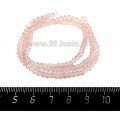 Бусины хрустальные на нити форма Рондель 3,5*2,5 мм цвет чайная роза, 39 см нить/около 145 бусин