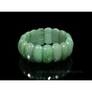 Браслет граненый 25*13мм из авантюрина зеленого