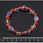 Браслет из аметиста, сердолика и горного хрусталя, шарик