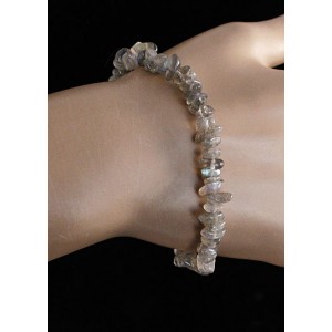 Браслет из лабрадорита, галтовка, на резинке