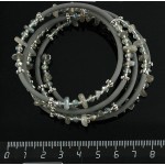 Браслет из лабрадорита, 4-5 оборотов, галтовка с трубочками