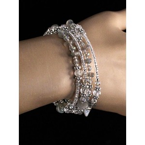 Браслет из лабрадорита, на струнке, галтовка с бисером