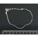 Браслет из кордиерита (иолит), 19см + цепочка, шарик гр.3-4мм