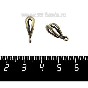 Держатель ювелирный для кулона с петелькой №49, размер 17*5 мм покрытие бронза 1 штука Держатель ювелирный для кулона с петелькой №49, размер 17*5 мм покрытие бронза 1 штука