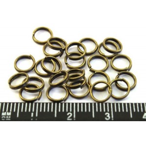 Колечки металлические двойная крутка 6 мм Бронза  70 штук/упаковка