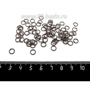 Колечки металлические разъемные 6*0,7 мм Старая Медь 80 штук/упаковка Колечки металлические разъемные 6*0,7 мм Старая Медь 80 штук/упаковка