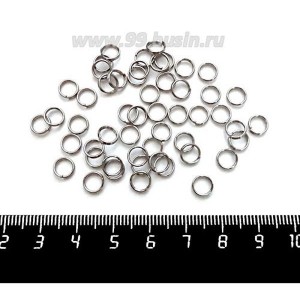 Колечки металлические двойная крутка 6 мм нержавеющая сталь 50 штук/упаковка