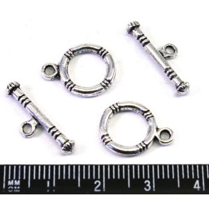 Застёжка - Тогл № 16 цвет старое серебро 16*12, 20*7 мм 2 набора/упак