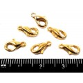 Замок карабин 10*5 мм цвет золото без колечка 10 штук/упаковка