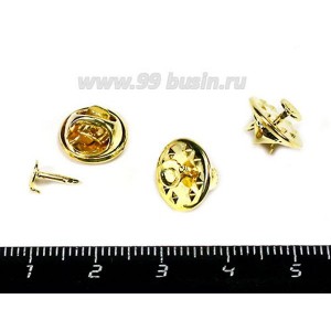 Основа для значка 11,5*8 мм, цвет золото, 3 штуки/упаковка