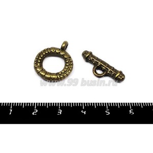 Застёжка - тогл Африка 23*18, палочка 23*8 мм , цвет бронза, 1 набор/упаковка