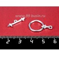 Застежка - тогл ювелирный, посеребрение 12 мк Королевская Лилия 3037, 22*15, палочка 20*6,5 мм, 1 набор/упаковка, производство РОССИЯ