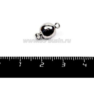 Замок магнитный шарик 13,5*8 мм, цвет никель 1 штука