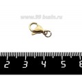Карабин 10*5,5 мм с колечком нержавеющая сталь, покрытие оксид титана, цвет античное золото, 1 штука