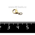 Карабин 12*6 мм с колечком нержавеющая сталь, покрытие оксид титана, цвет античное золото, 1 штука
