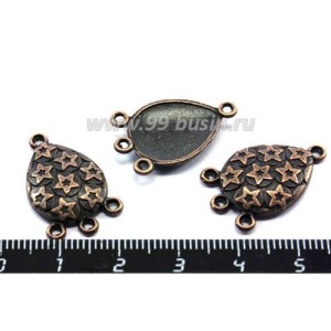 Коннектор Звездочки 23*15 мм, 4 петли, цвет Медь 3 шт/упак