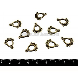 Коннектор-подвеска 16*12 мм, цвет бронза, 7 петель, 10 шт/упак