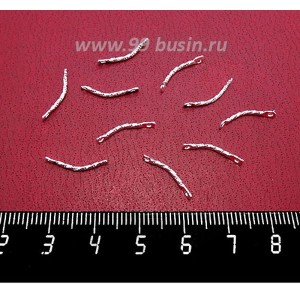 Соединитель Дуга с насечками маленькая, 15*1,2 мм, цвет светлое серебро 10 штук/упаковка Соединитель Дуга с насечками маленькая, 15*1,2 мм, цвет светлое серебро 10 штук/упаковка