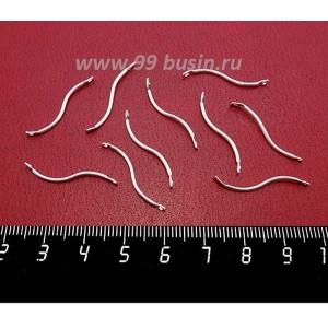 Соединитель Спираль гладкая, 26*1,2 мм, цвет светлое серебро 10 штук/упаковка