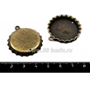 Подвеска-коннектор Крышка 36*32 мм, цвет бронза 1 штука