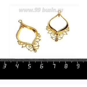 Подвеска-коннектор Филигрань 37*21 мм, позолота 0,45 мк, 1 штука, производство РОССИЯ Подвеска-коннектор Филигрань 37*21 мм, позолота 0,45 мк, 1 штука, производство РОССИЯ