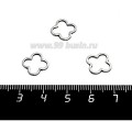 Коннектор нержавеющая сталь Четырехлистник 12*12*1 мм цвет стальной 1 штука