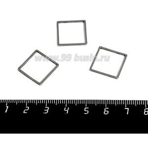 Коннектор нержавеющая сталь Квадрат 16*16*1 мм цвет стальной 1 штука
