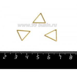 Коннектор нержавеющая сталь оксид титана Треугольник 14*12*1 мм цвет золото 1 штука Коннектор нержавеющая сталь оксид титана Треугольник 14*12*1 мм цвет золото 1 штука