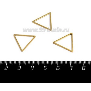 Коннектор нержавеющая сталь оксид титана Треугольник 18*16*1 мм цвет золото 1 штука