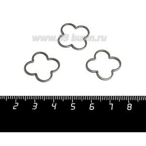 Коннектор нержавеющая сталь Четырехлистник 20*20*1 мм цвет стальной 1 штука