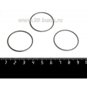 Коннектор нержавеющая сталь Колечко 30*1 мм цвет стальной 1 штука Коннектор нержавеющая сталь Колечко 30*1 мм цвет стальной 1 штука