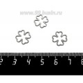 Коннектор нержавеющая сталь Клевер 11*11*1 мм цвет стальной 1 штука