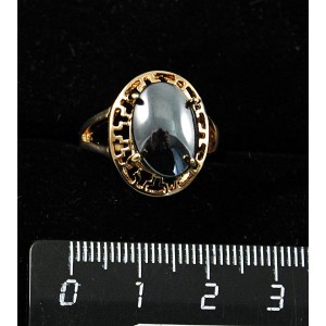 Кольцо c гематитом , греческое, 14х10мм