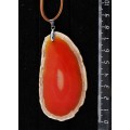 Кулон срез агата, цвет оранжевый (тонировка)