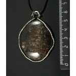 Кулон из авантюрина черного (слюдит), овал 50х40мм