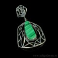 Кулон с малахитом, 30*40м