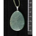 Кулон из яшмы зеленой, капля 45х35мм