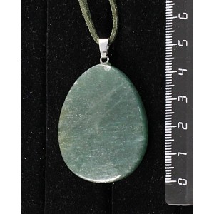 Кулон из яшмы зеленой, капля 45х35мм