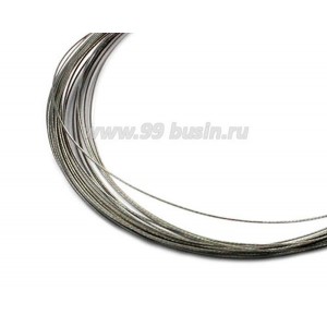 Тросик ювелирный 0,35 мм, цвет серебристый 6 метров/упаковка Тросик ювелирный 0,35 мм, цвет серебристый 6 метров/упаковка