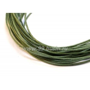 Шнур вощеный 1 мм зеленый/хаки 6 метров/упаковка