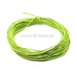 Шнур вощеный 1 мм салатовый 6 метров/упаковка
